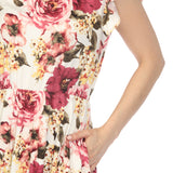 Women's V-Neck Empire Dress - Ivory Mauve