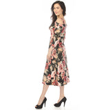 Women's Cold Shoulder 3/4 Sleeve Dress - Black