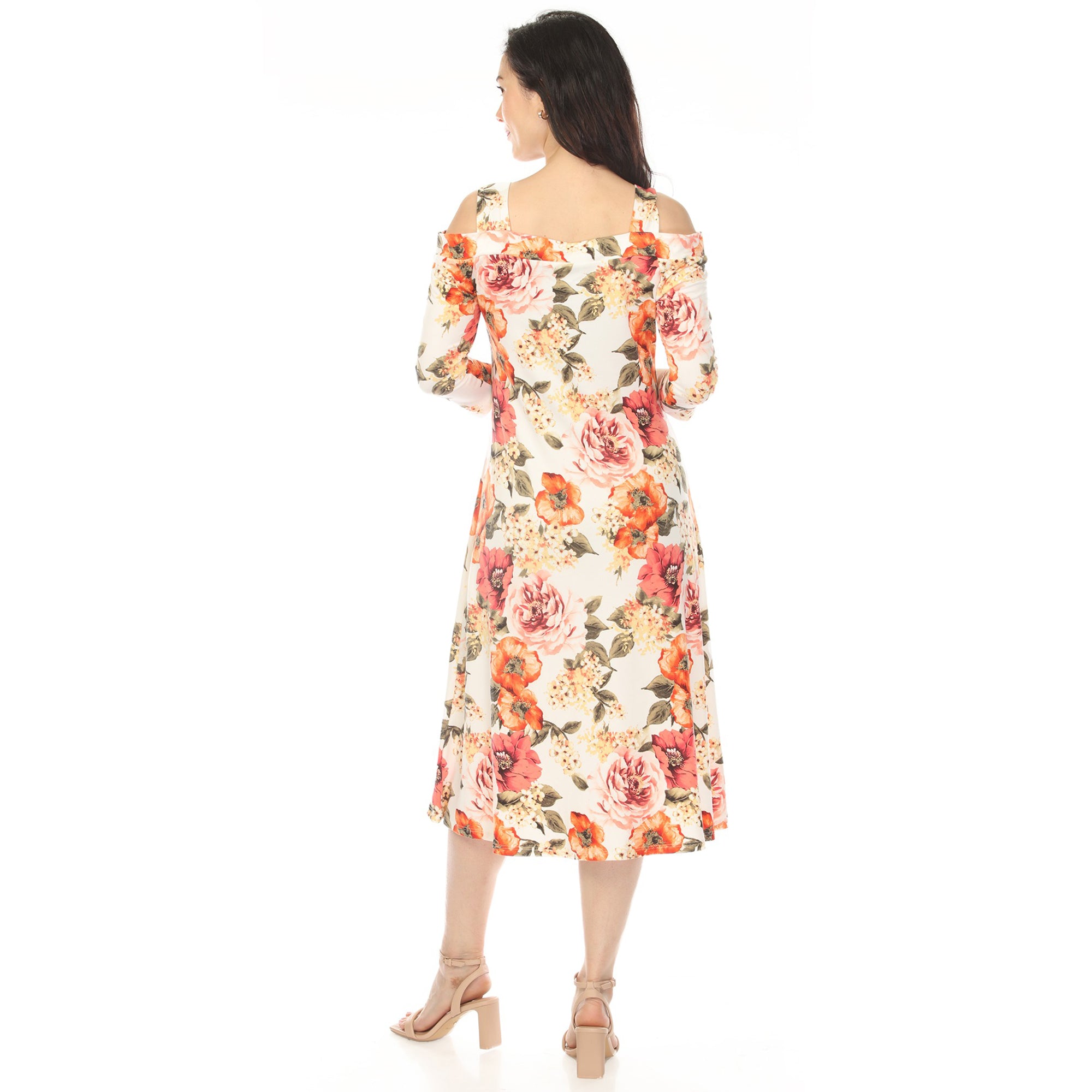 Women's Cold Shoulder 3/4 Sleeve Dress Women's Cold Shoulder 3/4 Sleeve Dress