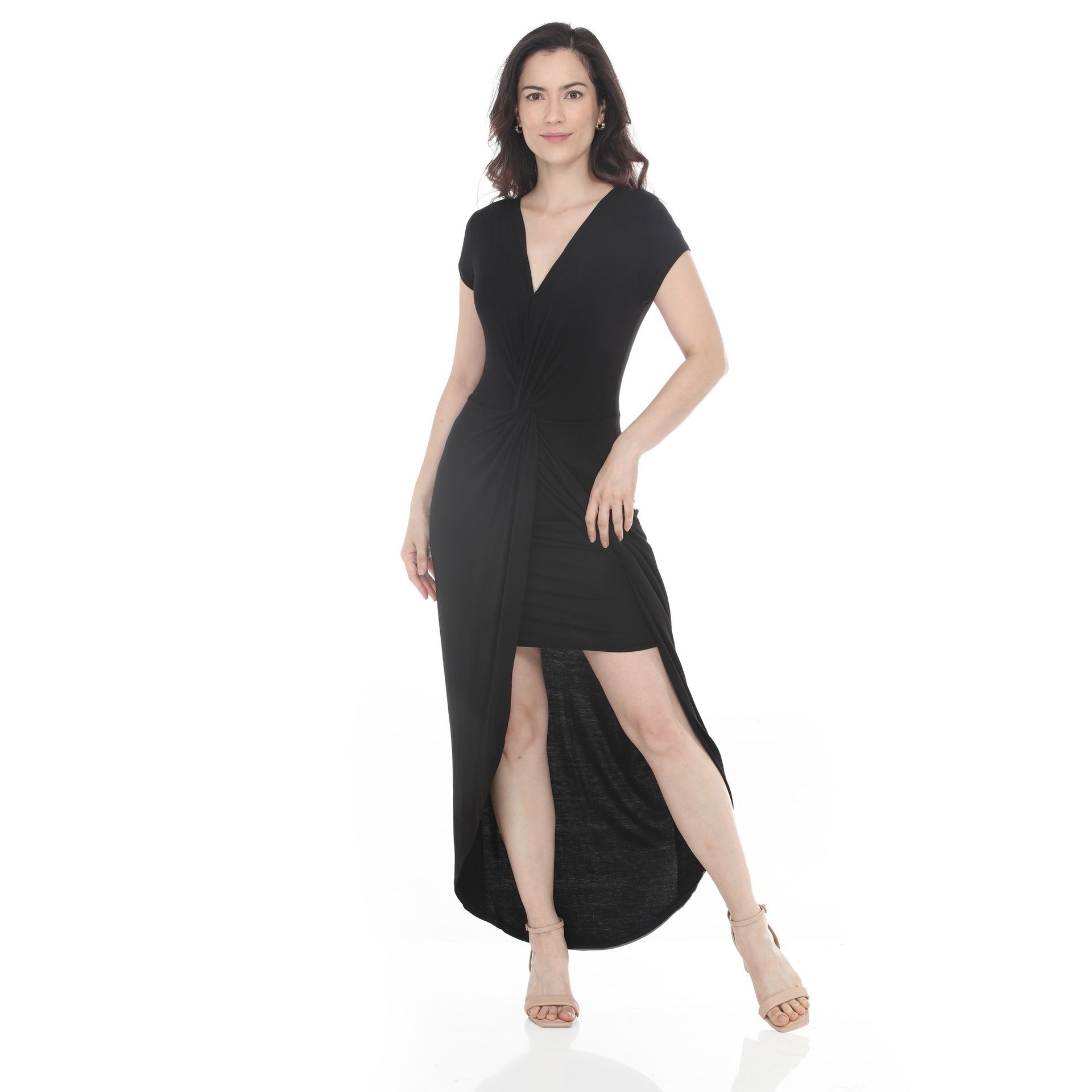 Women's Twist Front High Low Skirt Maxi Dress – Dressbarn