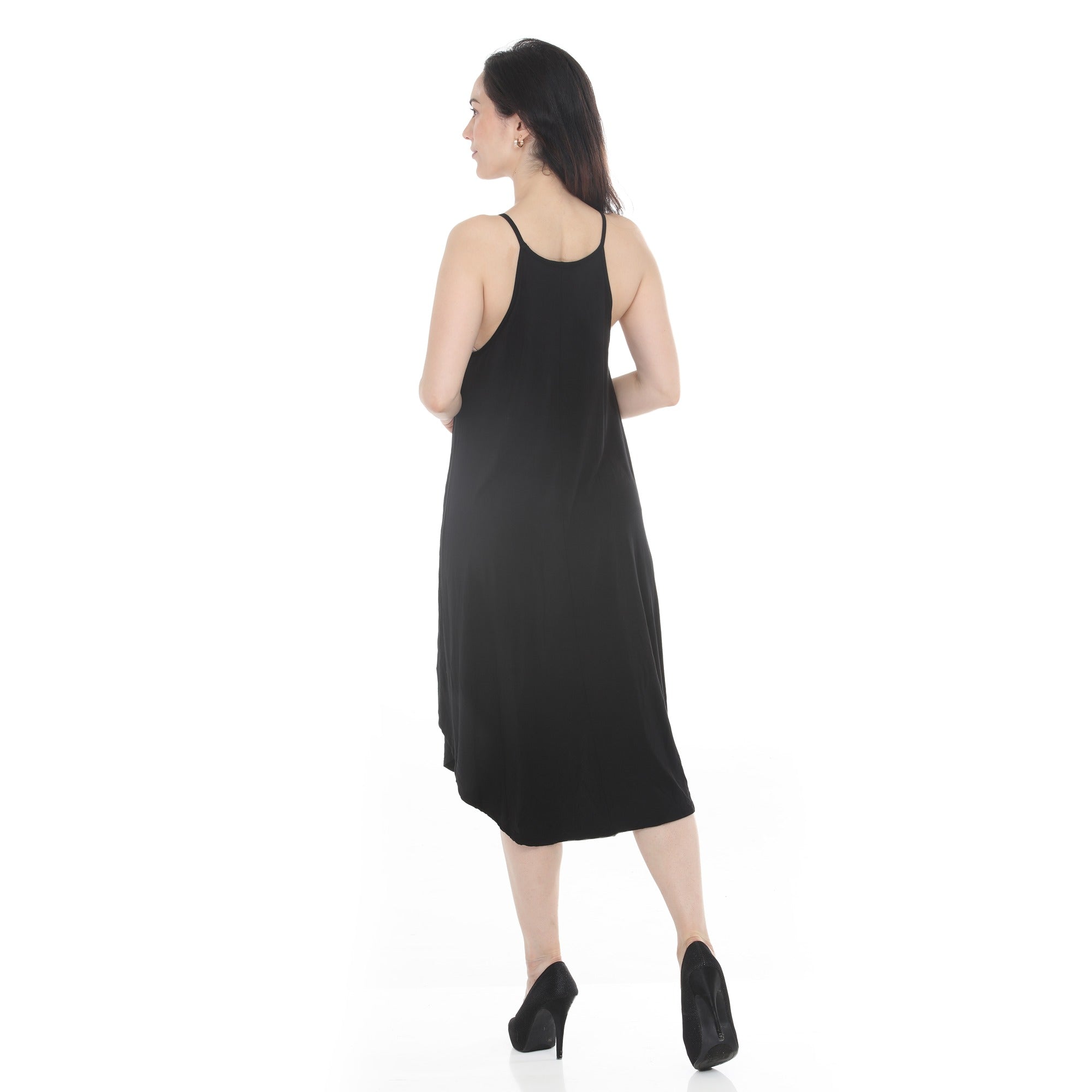 White Mark Women's Halter Neck Swing Midi Dress - Black - Size L White Mark Women's Halter Neck Swing Midi Dress - Black - Size L