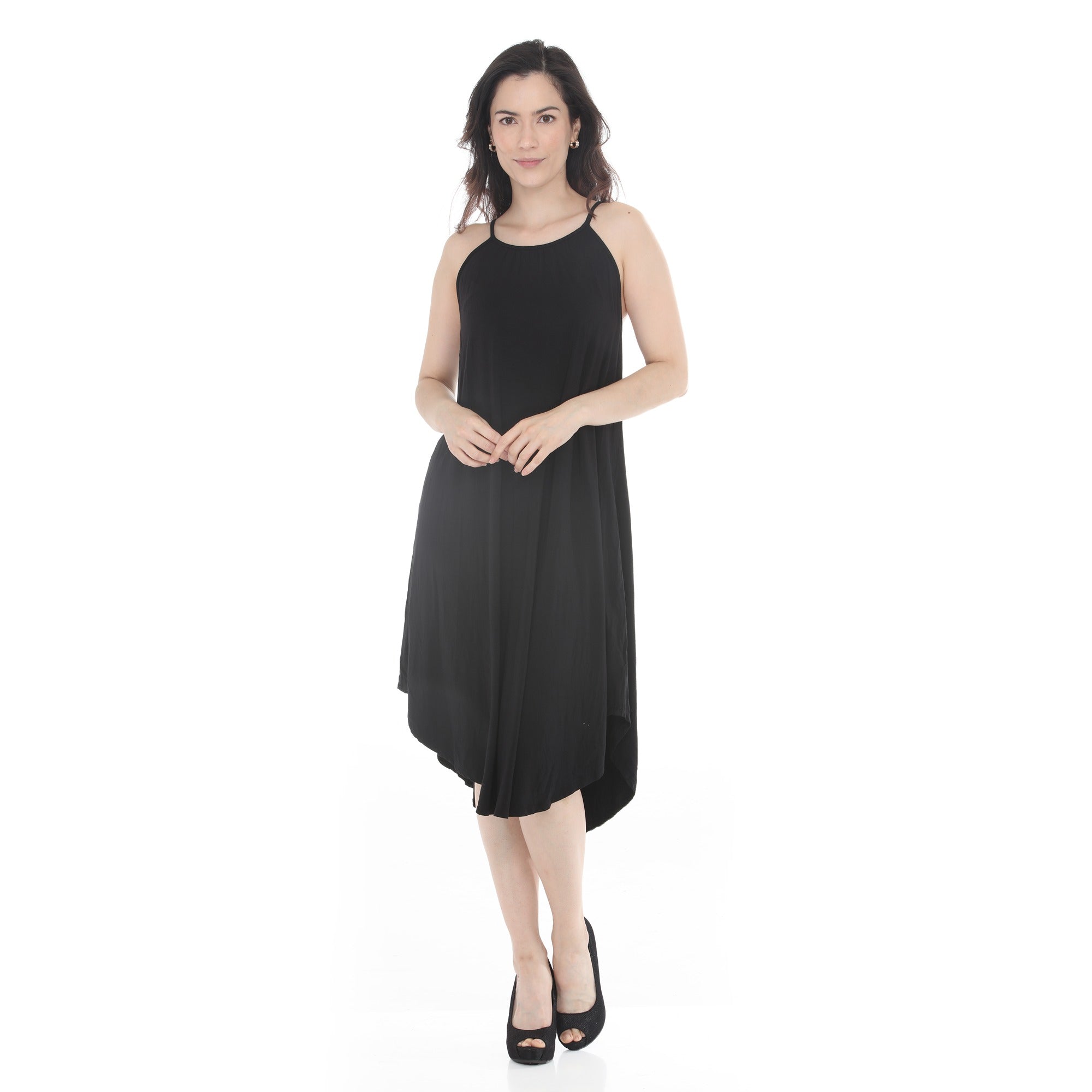 White Mark Women's Halter Neck Swing Midi Dress - Black - Size L White Mark Women's Halter Neck Swing Midi Dress - Black - Size L