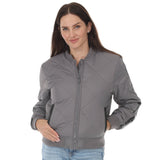 Women's Quilted Zip-Front Bomber Jacket
