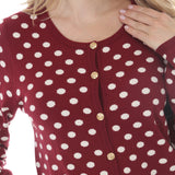 Women's Polka Dot Sweater Midi Skirt Set