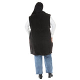 Plus Size Long Plush Button-Front Vest