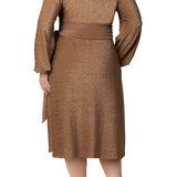 Socialite Sweetheart Dress - Plus - Mocha Sparkle