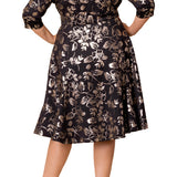 Royal Sweetheart Gilded Noir Cocktail Dress - Plus