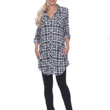 Women's Piper Stretchy Plaid Tunic - DressbarnShirts & Blouses