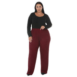 Plus Size Rhinestone Embellished Straight-Leg Pants