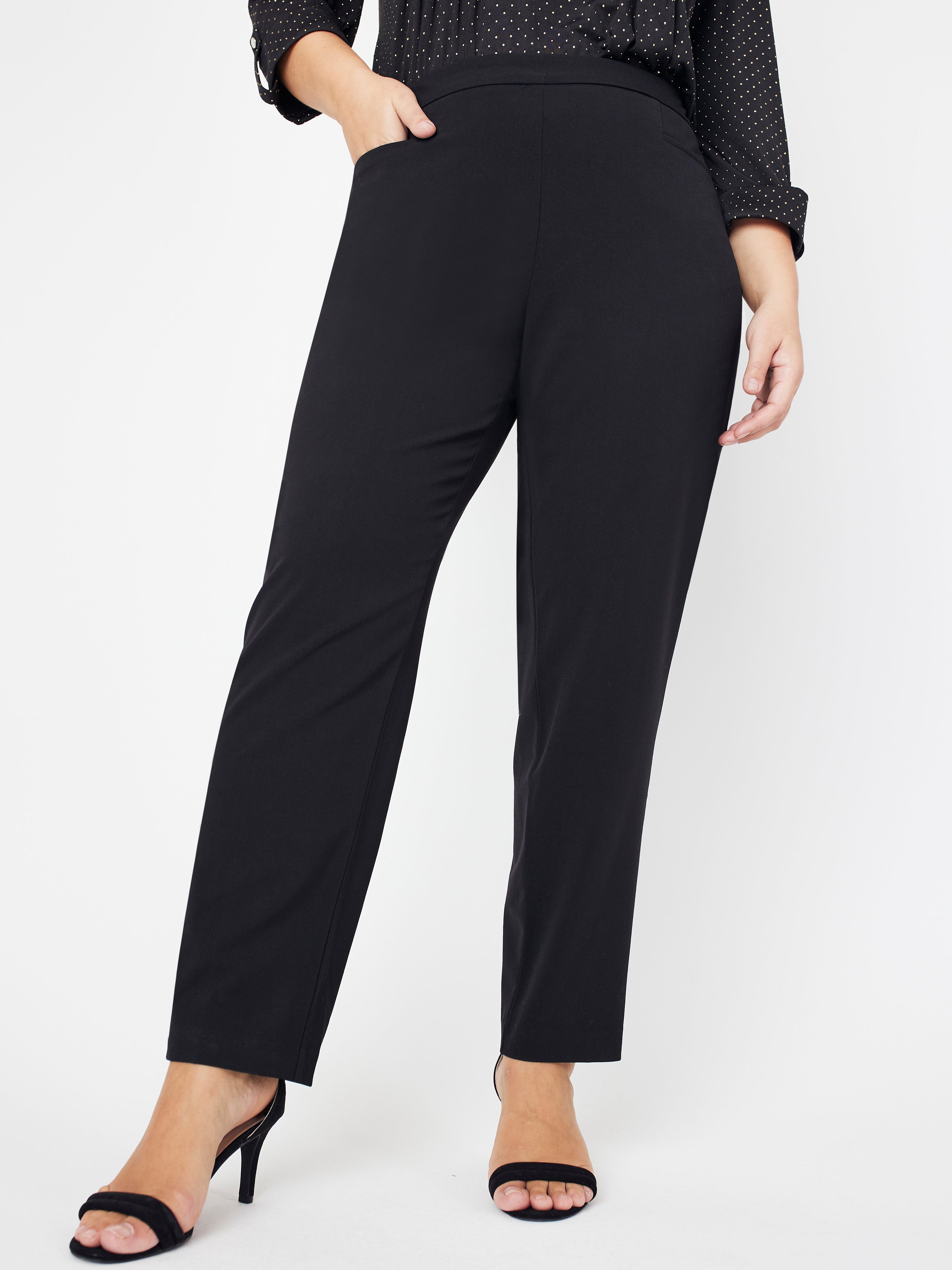 Roz & Ali™ Secret Agent Pull On Tummy Control Pants With L Pockets, Short Length Plus