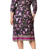 Beguiling Border Print Wrap Dress - Plus