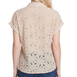 NY Collection Short Sleeve Eyelet Blouse