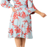 Cherry Blossom Gemini Wrap Dress - Plus