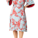 Cherry Blossom Gemini Wrap Dress - Plus