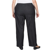 Alfred Dunner Plus Denim Comfort Waistband  Mid Rise Regular Fit Straight Leg Pant Short Length