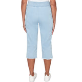 Alfred Dunner Super Stretch Denim Fringe Capri Pant- Petite