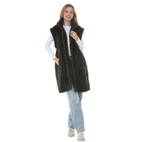 Women's Long Plush Button-Front Vest