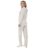 Women's Hooded Zip-Front Top and Straight-Leg Pants Set