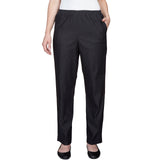 Alfred Dunner Women's Denim Comfort Waistband  Mid Rise Regular Fit Straight Leg Pant Average Length