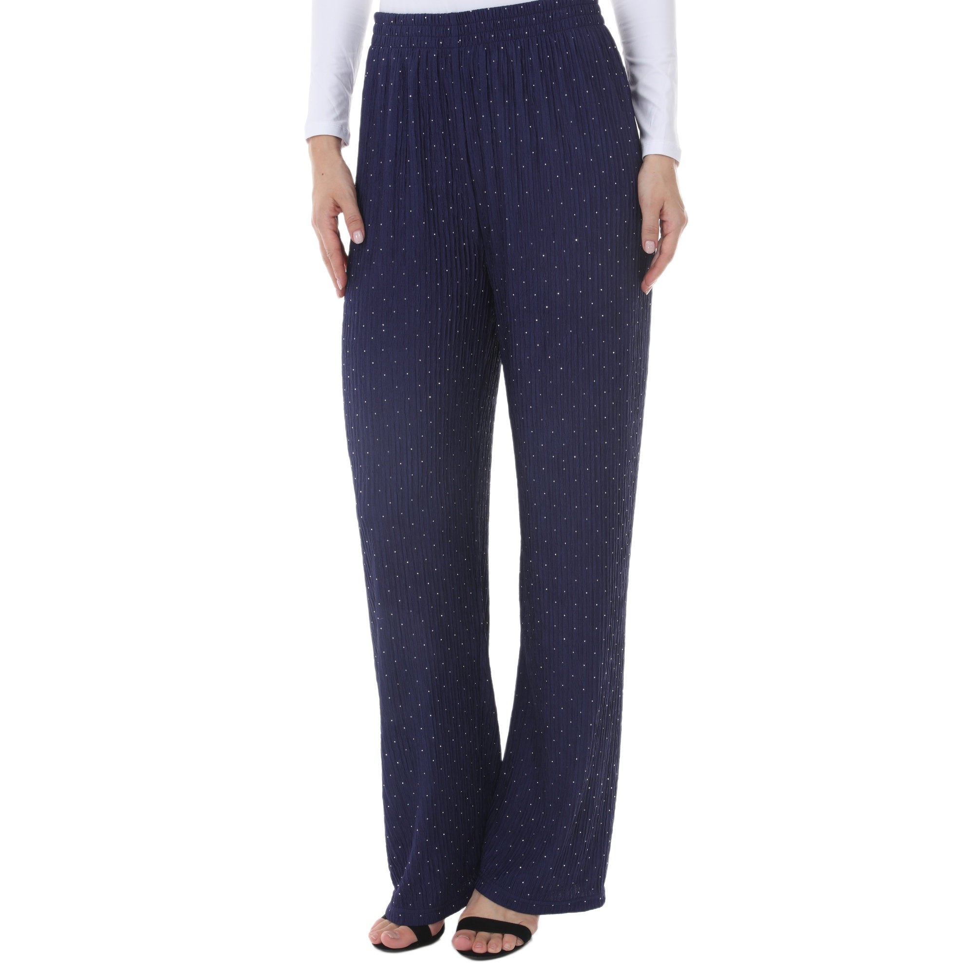 Women's Rhinestone Embellished Straight-Leg Pants