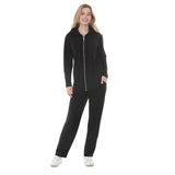 Women's Hooded Zip-Front Top and Straight-Leg Pants Set