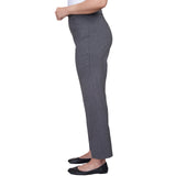 Alfred Dunner Classic Allure Fit Proportioned Pant with Elastic Comfort Waistband Short Length