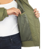 Plus Size Quilted Zip-Front Bomber Jacket