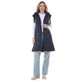 Women's Hooded Quilted Longline Puffer Vest