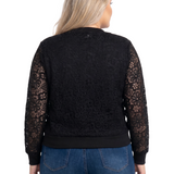 NY Collection Plus Size Long Sleeve Lace Blouse
