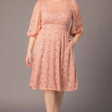 Hepburn Lace Cocktail Dress  -Blush Pink -  Plus
