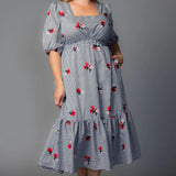 Bailey Square Neck Maxi Dress - Gingham & Florals - Plus