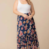 Isla Tiered Mesh Maxi Skirt - Plus