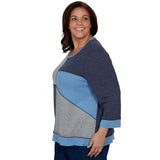 Alfred Dunner Heathered Colorblock Knit Top