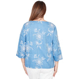 Alfred Dunner Tossed Floral Embroidered Top- Petite