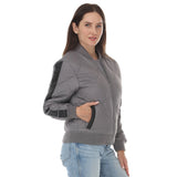 Women's Quilted Zip-Front Bomber Jacket