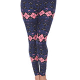 Women's-One-Size-Fits-Most-Argyle-Print-Leggings-Leggings