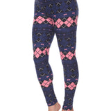 Women's One Size Fits Most Argyle Print Leggings