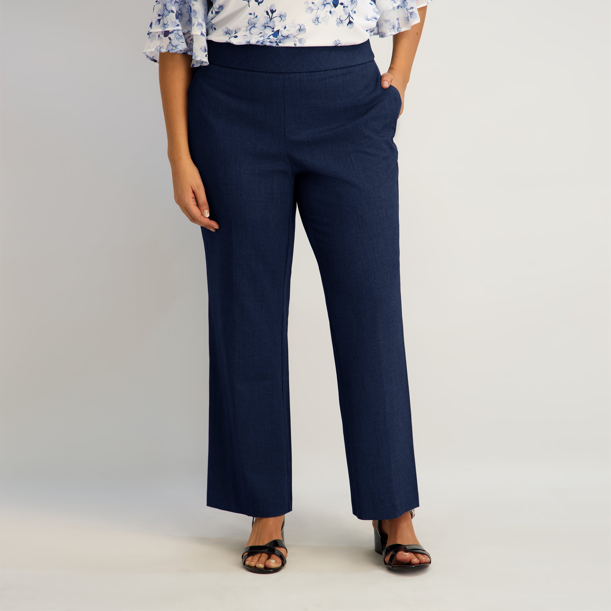 straight leg women's dress pants Roz & Ali Secret Agent Slight Bootcut Pants