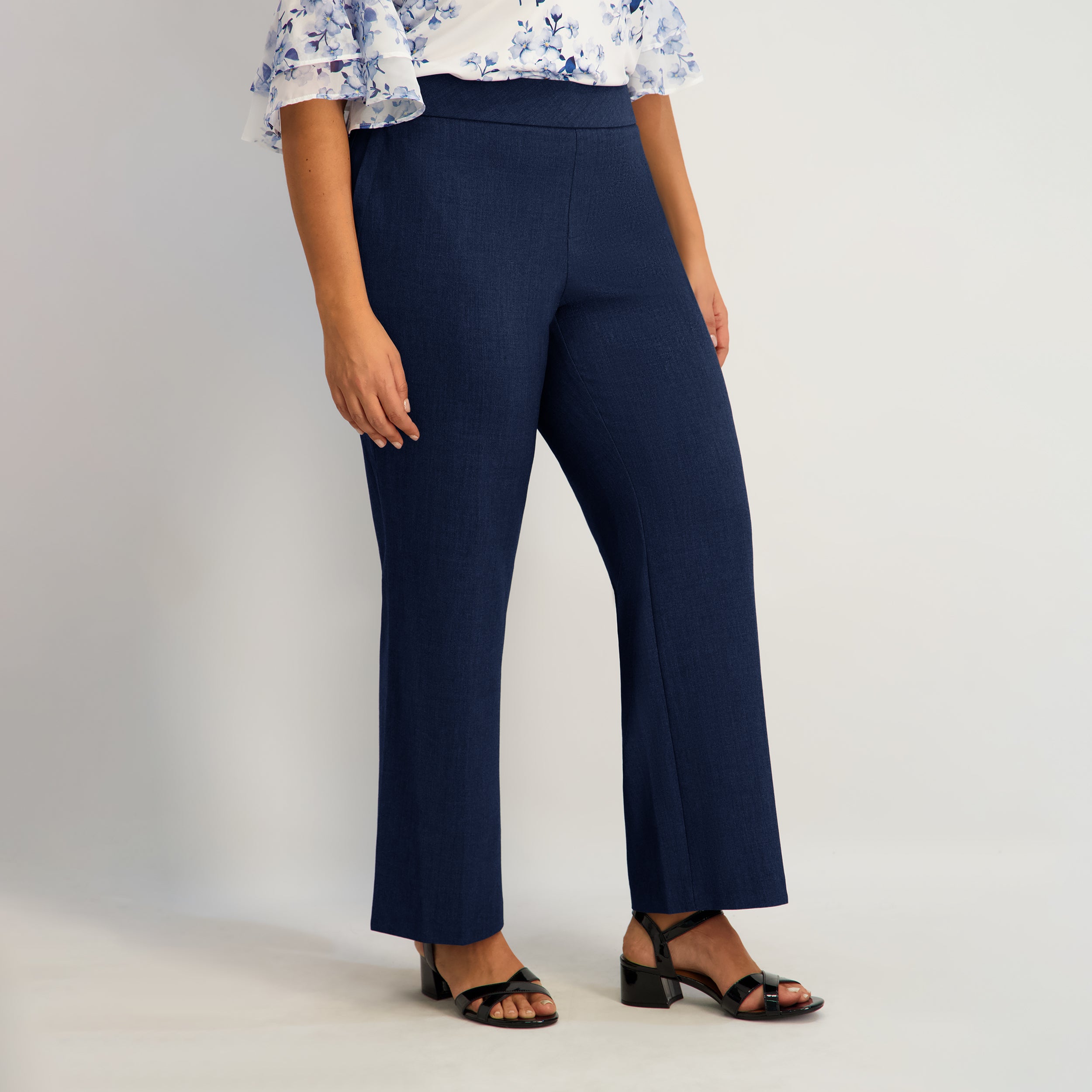 Roz & Ali Secret Agent Slight Bootcut Pants - Plus Grey / 16W Roz & Ali Secret Agent Slight Bootcut Pants - Plus Grey / 16W