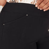 Roz & Ali™ Secret Agent Pull On Tummy Control Pants Cateye Pockets with Rivets, Tall Length