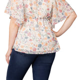 Seaside Serenade Top  - Pale Blossoms -  Plus