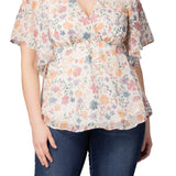 Seaside Serenade Top  - Pale Blossoms -  Plus