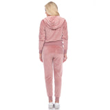 White Mark Women's 2 Piece Velour Tracksuit Set