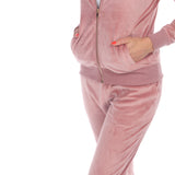 White Mark Women's 2 Piece Velour Tracksuit Set