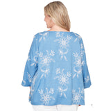 Alfred Dunner Tossed Floral Embroidered Top - Plus