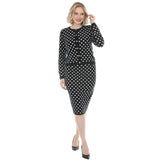 Women's Polka Dot Sweater Midi Skirt Set