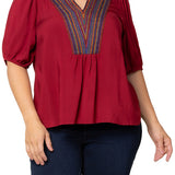 Tacoma Trim Neckline Top - Plus
