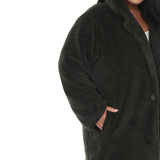 Plus Size Long Plush Button-Front Coat