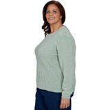Alfred Dunner Cable Pullover Chenille Sweater