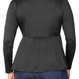 Rylan Ruched Top - Black - Plus